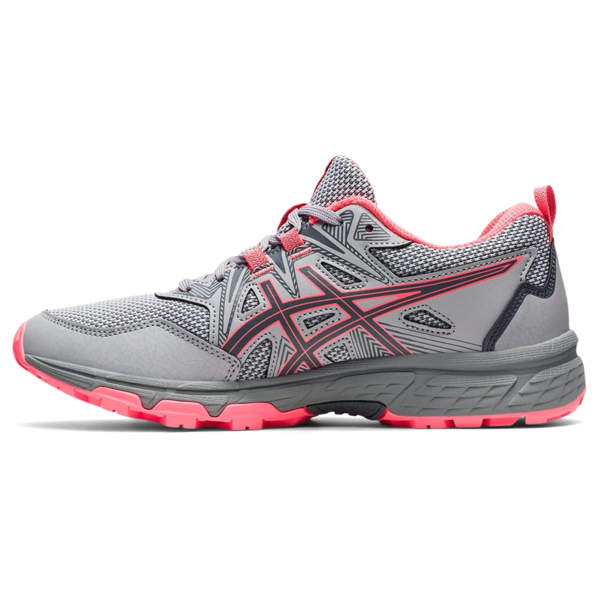 ASICS Women's Gel-Venture 8 Trail Shoes, Size 11 US ( Standard ), Piedmont Grey/Blazing Coral- Water Resistant