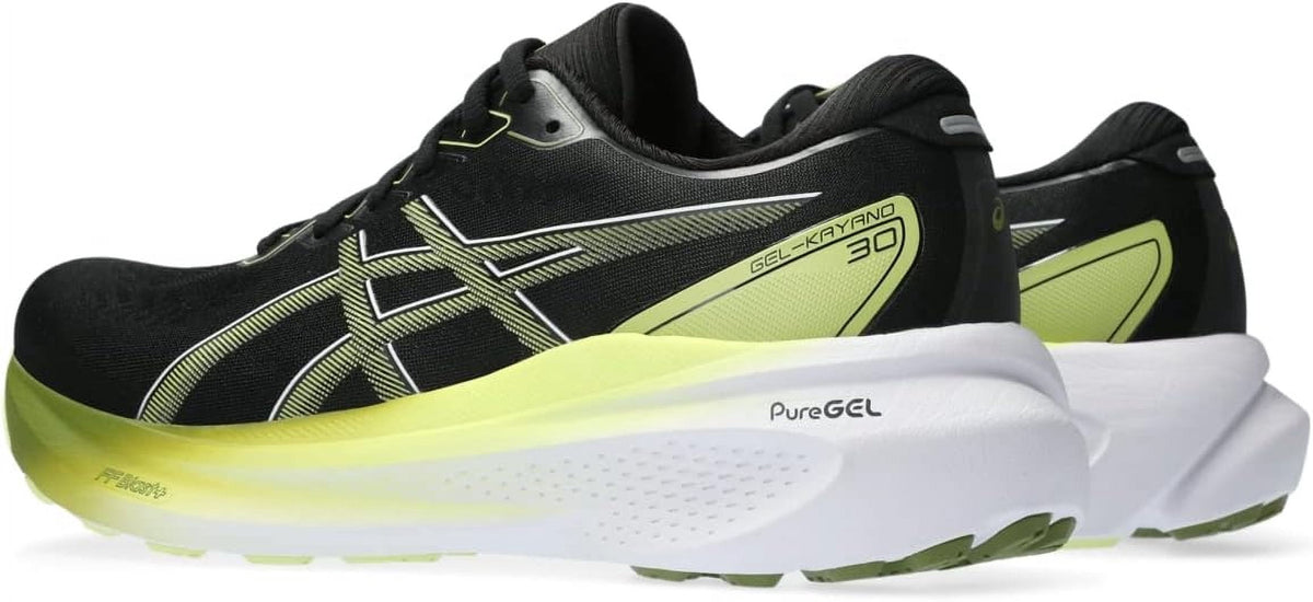 ASICS Men's Gel-Kayano 30 Running Shoes, Black/Glow Yellow, 10