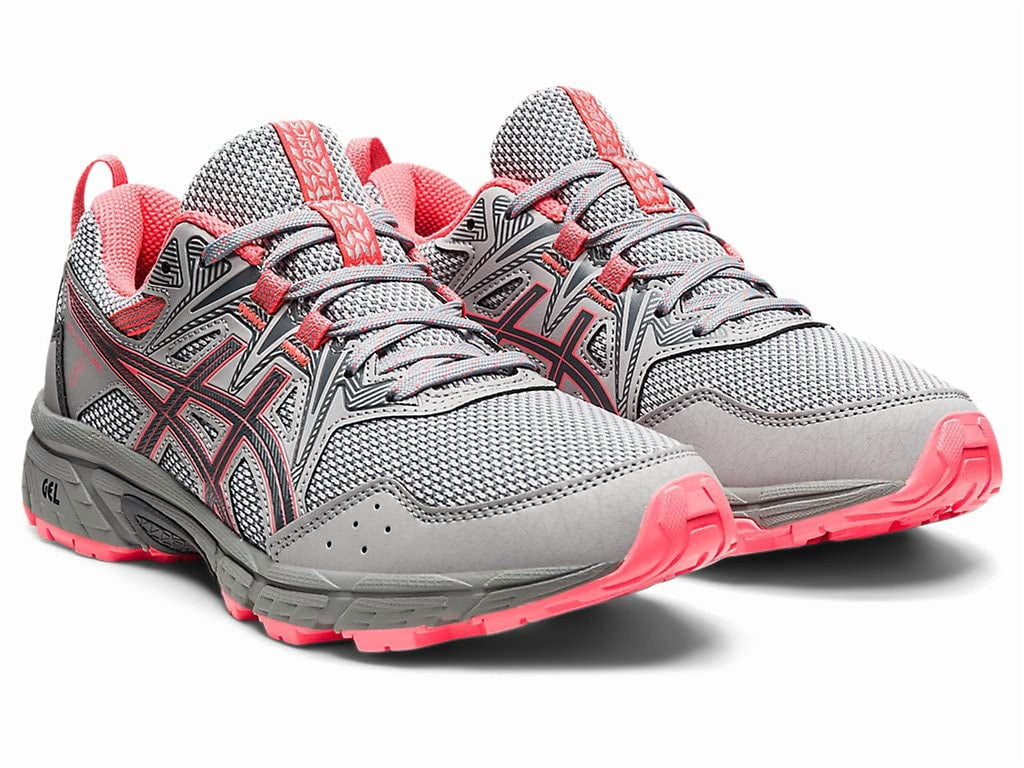 ASICS Women's Gel-Venture 8 Trail Shoes, Size 11 US ( Standard ), Piedmont Grey/Blazing Coral- Water Resistant