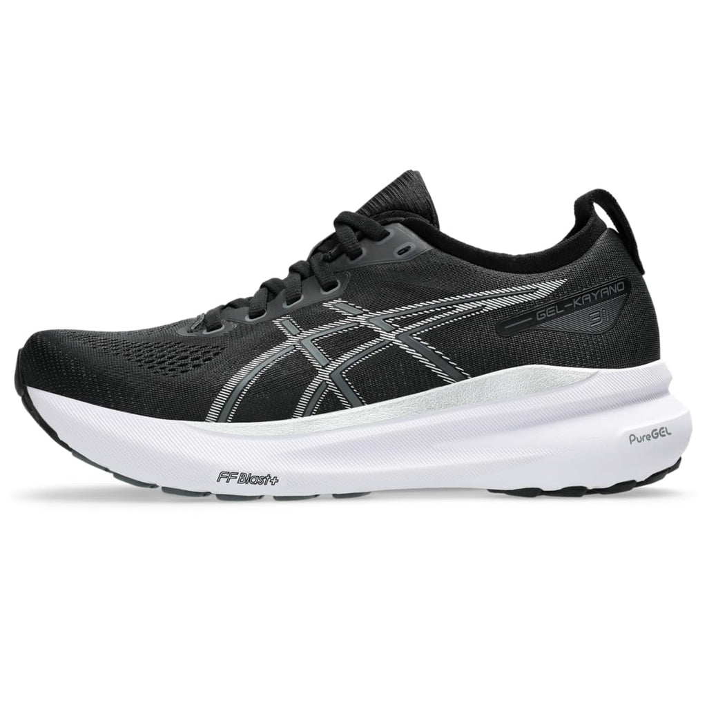 ASICS Women's Gel-Kayano 31 Running Shoes, Black/Pure Silver, US 10.5 Medium