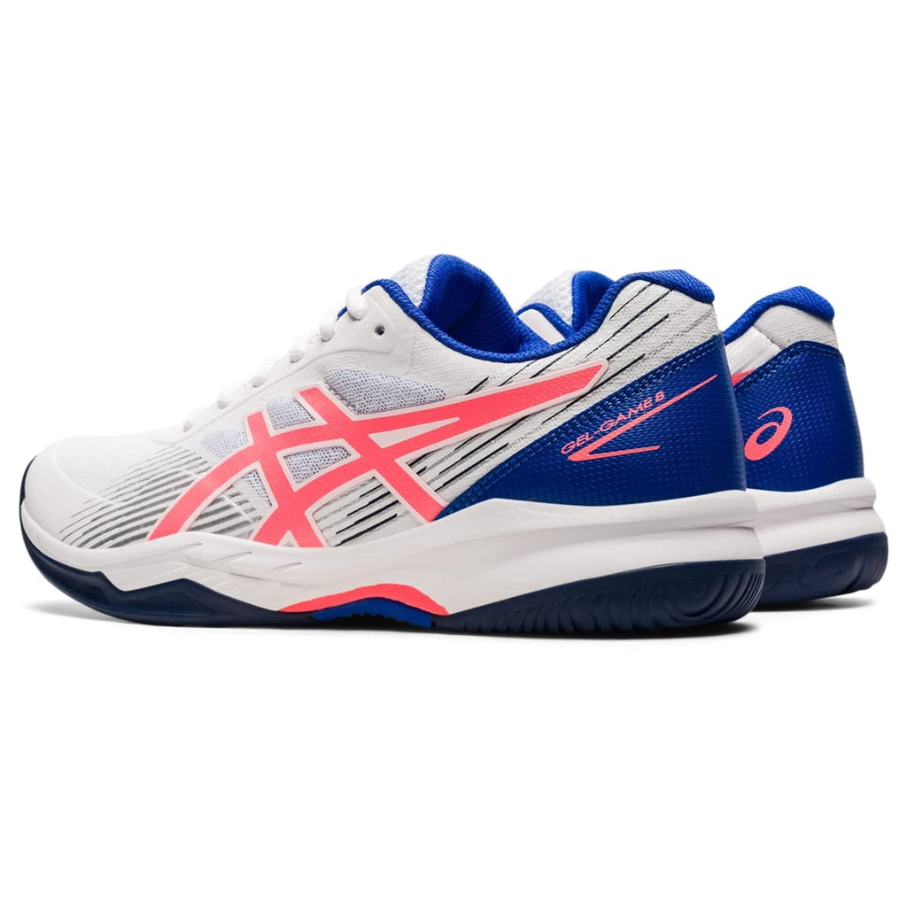 ASICS Women's Gel-Game 8 Tennis Shoes, 7.5 US ( Standard ), White/Blazing Coral
