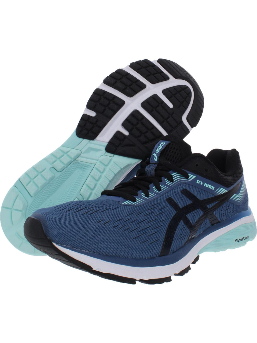Asics Womens GT-1000 7 f Knit Athletic Shoes Blue 10.5 Wide (C,D,W)
