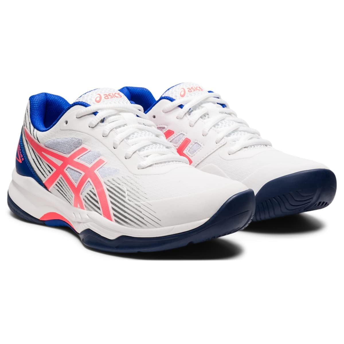 ASICS Women's Gel-Game 8 Tennis Shoes, 7.5 US ( Standard ), White/Blazing Coral