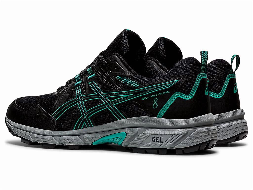 ASICS Women's Gel-Venture 8 Trail Shoes, Size 6.5 US ( Standard ), Black/Baltic Jewel- Water Resistant