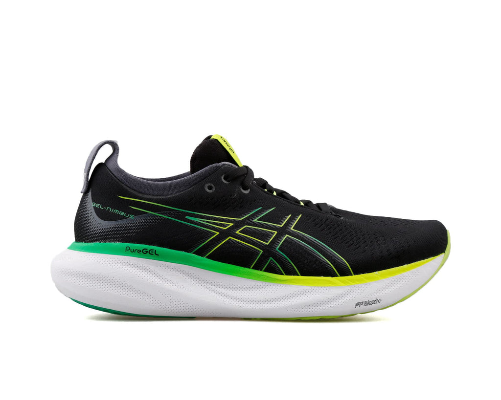 ASICS Men's Gel-Nimbus 25 Running Shoes, Size 8.5 ( Medium ), Black/Lime Zest