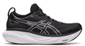 ASICS Women's Gel-Nimbus 25 Running Shoes, Size 10 US ( WIDE ), Black/Pure Silver