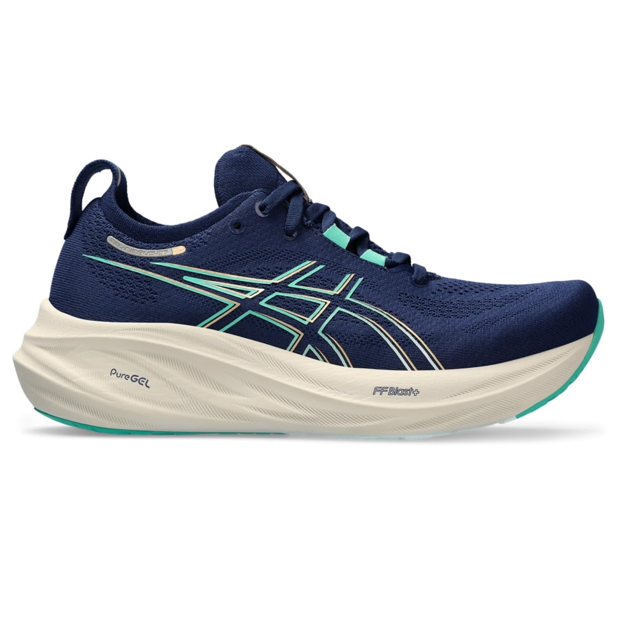 ASICS Women's Gel-Nimbus 26 Running Shoes, Size 10 US ( WIDE ) , Blue Expanse/Aurora Green