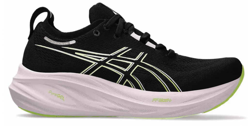 ASICS Women's Gel-Nimbus 26 Running Shoes, Size 11.5 US ( Standard ) , Black/NEON Lime