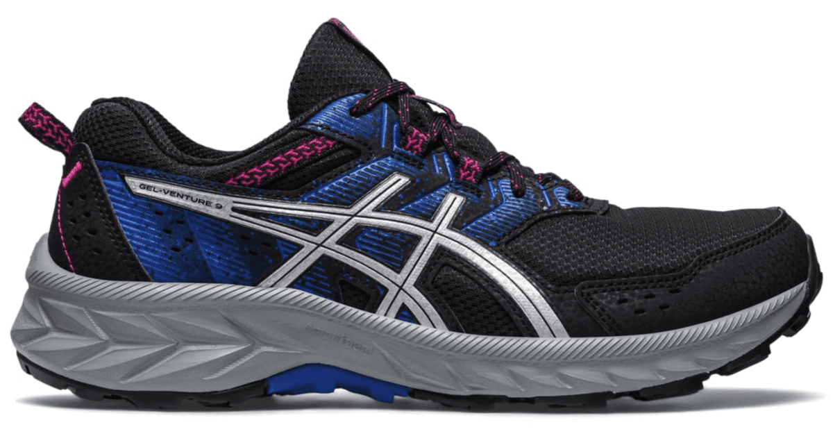 ASICS Women's Gel-Venture 9 Trail Shoes, Size 10.5 US ( WIDE ), Black/Pure Silver- Water Resistant