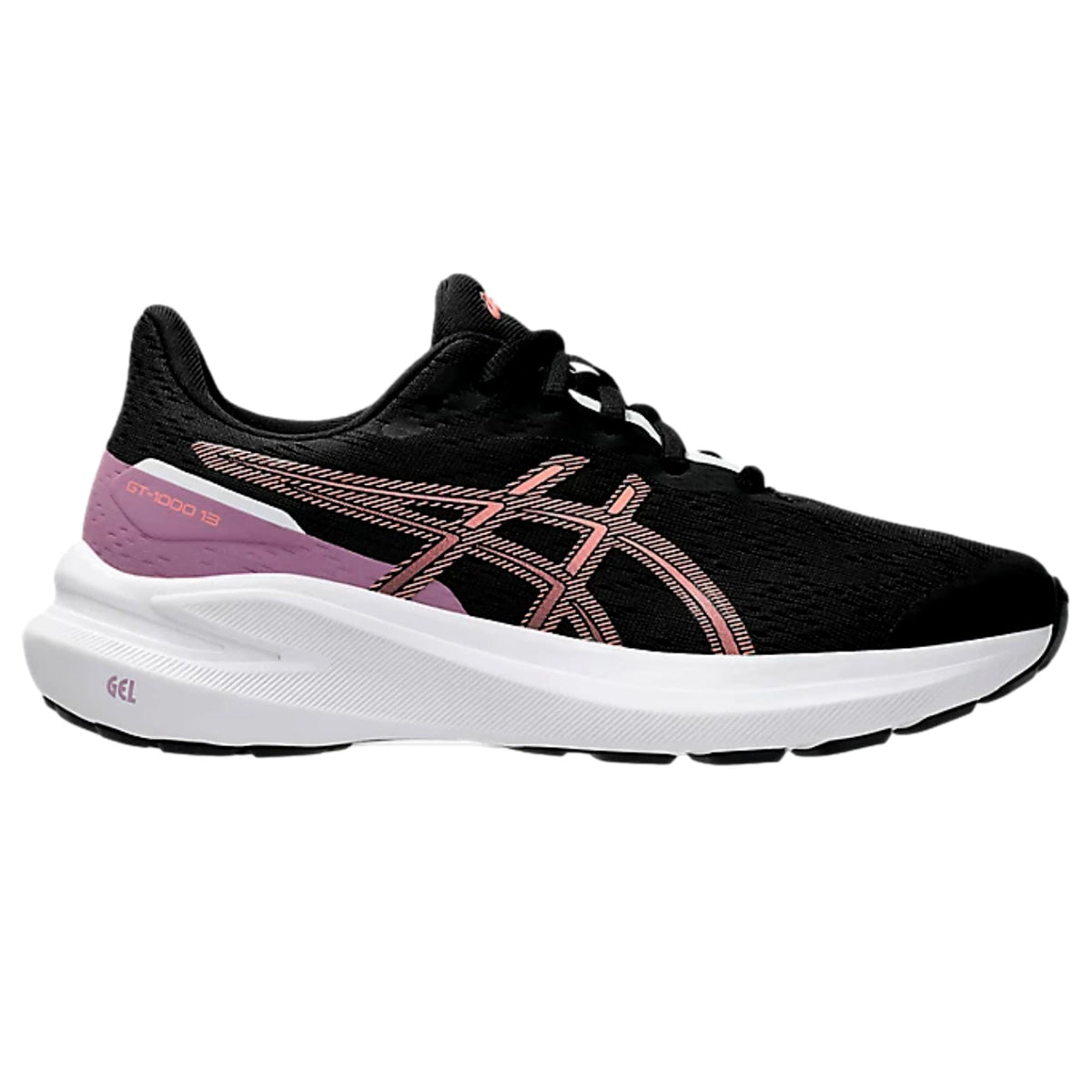 Asics GT-1000 13 Black / Sun Coral 1014A343-006 Pre-School Size 1