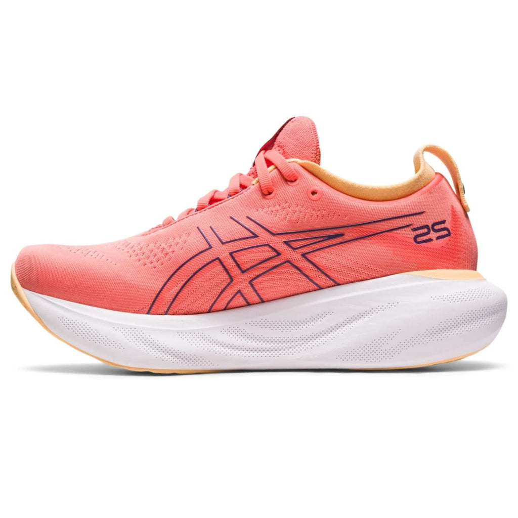ASICS Women's Gel-Nimbus 25 Running Shoes, 7 US ( WIDE ), Papaya/Dusty Purple