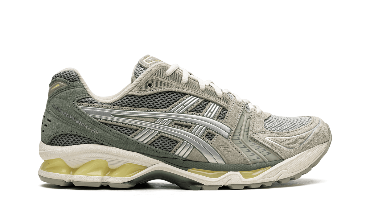 ASICS MENS GEL KAYANO 14 "Olive Grey Pure Silver" 1201A161 301 from Stadium Goods