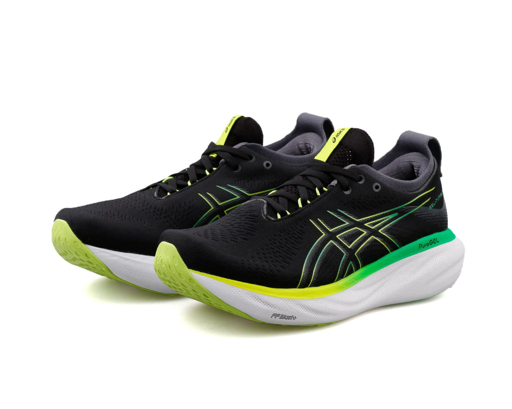 ASICS Men's Gel-Nimbus 25 Running Shoes, Size 8.5 ( Medium ), Black/Lime Zest