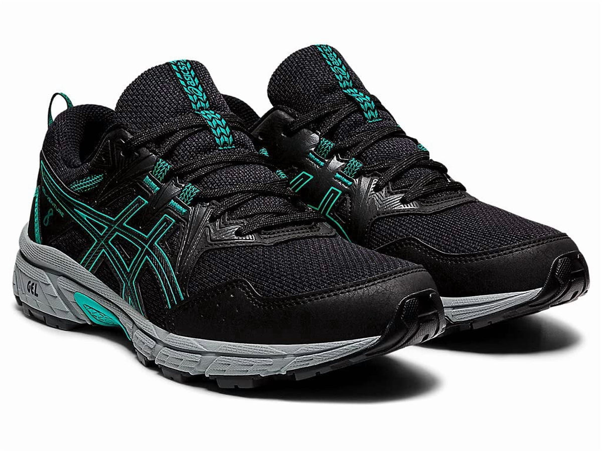 ASICS Women's Gel-Venture 8 Trail Shoes, Size 6.5 US ( Standard ), Black/Baltic Jewel- Water Resistant