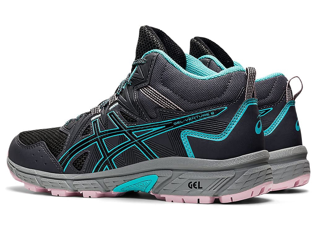 ASICS Women's Gel-Venture 8 Mid Top Everyday Shoes, Size 8 US ( Standard ), Graphite Grey/ICE Mint - Water Resistant
